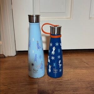 S'well Frozen Themed Blue and Light Blue Bottles